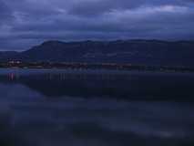 
Nearby hill mirrored in the Aix Les Bains (?).
