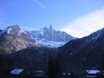 
Green Needle (?) just above Mer de Glace as seen from the town of Chamonix
