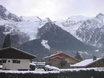 
The view from our apartment. A glacier approaches.
